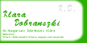 klara dobranszki business card